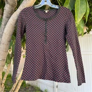 Alice Temperley for Target Grey Long Sleeve Top with Pink Polka Dots .